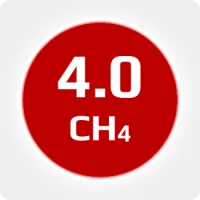 Метан  (CH4) 4.0 (99,99 %) в баллоне 10 л., наполнение 100 бар, соединением W21,6x1-14'' LH (DIN 1)