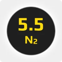 Азот (N2) 5.5 (99,9995%) в баллоне 2л 150 бар, соединение  W21,6x1/14'' (DIN 6)