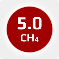 Метан (CH4) 5.0 (99,999 %) в баллоне 2л. 100бар, соединением W21,6x1/14'' LH (DIN 1)